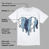 Diffused Blue Sail Grey White 1s DopeSkill T-Shirt Slime Drip Heart Graphic