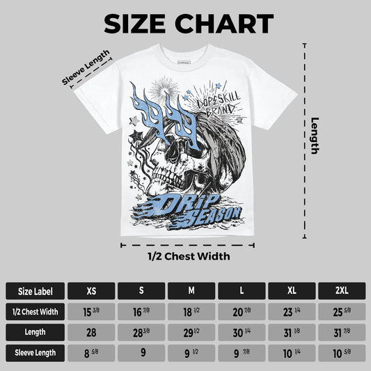 University Blue 5s DopeSkill Oversize Print T-Shirt Drip Season Graphic