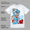 Dunk Low Futura University Blue DopeSkill T-Shirt Broken Heart Graphic