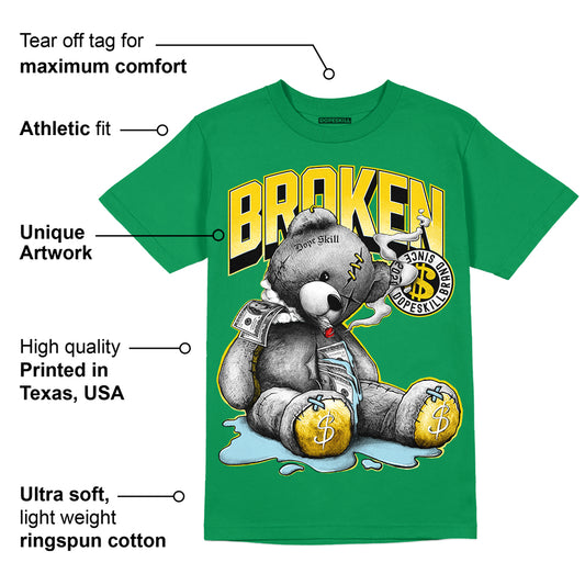 Lucky Green 5s DopeSkill Green T-shirt Sick Bear Graphic