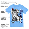 Powder Blue 9s DopeSkill Sky Blue T-shirt Trust God Graphic