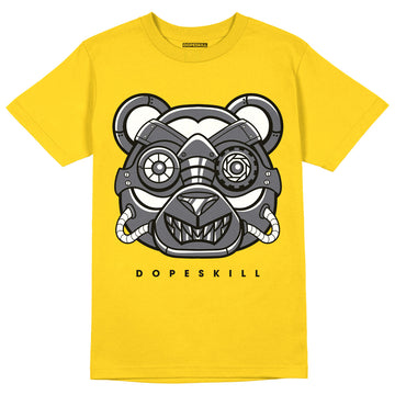 Jordan 4 Lightning DopeSkill Tour Yellow T-shirt Robo Bear Graphic Streetwear 