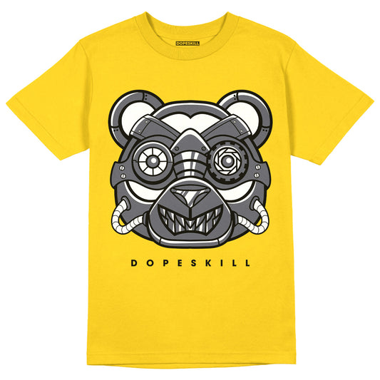 Jordan 4 Lightning DopeSkill Tour Yellow T-shirt Robo Bear Graphic Streetwear 