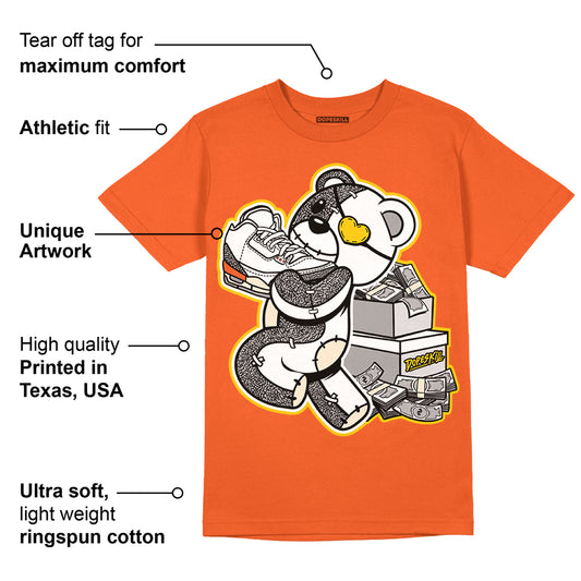 Georgia Peach 3s DopeSkill Orange T-shirt Bear Steals Sneaker Graphic