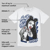 White and Midnight Navy 6s DopeSkill T-Shirt New H.M.O Graphic