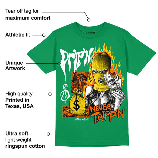 Green Collection DopeSkill Green T-shirt Drip'n Never Tripp'n Graphic