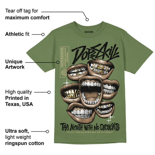 Olive Collection DopeSkill Olive T-shirt The Mouth With No Droughts Graphic