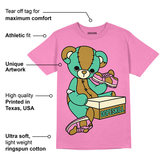 Dunk Playful Pink Multi Color Bronzine Clear Jade Luminous Green DopeSkill Pink T-shirt Sneakerhead BEAR Graphic