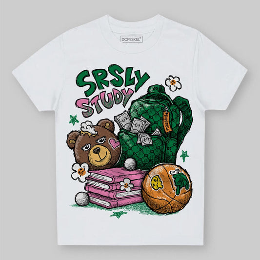 Green Sneakers DopeSkill Toddler Kids T-shirt SRSLY Study Graphic Streetwear - White