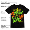 Neon Green Collection DopeSkill T-Shirt No Money No Love Typo Graphic