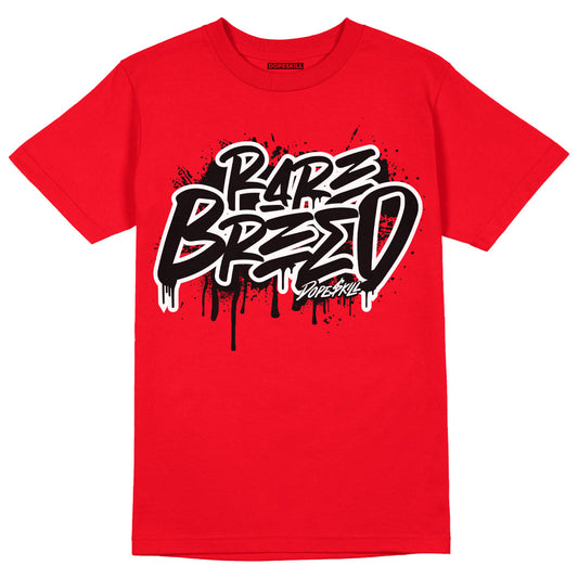 AJ 4 Red Thunder DopeSkill Red T-shirt Rare Breed Graphic