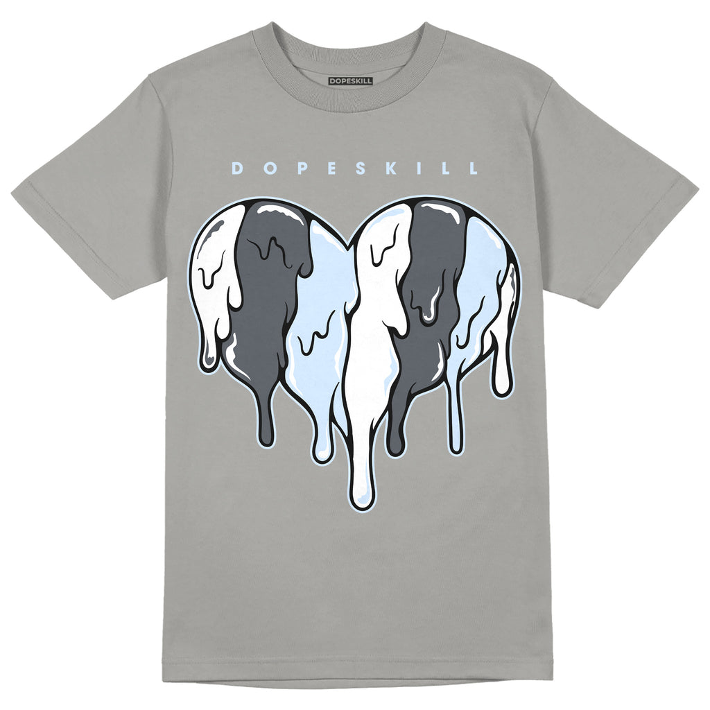 Jordan 11 Cool Grey DopeSkill Grey T-shirt Slime Drip Heart Graphic Streetwear 