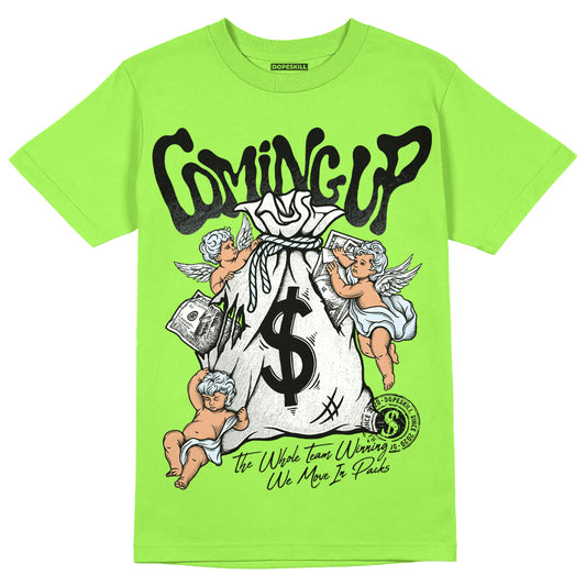 Neon Green Sneakers DopeSkill Neon Green T-shirt Money Bag Coming Up Graphic Streetwear 