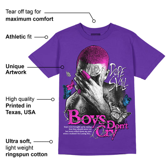 Dunk Purple Championship Court White DopeSkill Purple T-shirt Boys Don't Cry Graphic