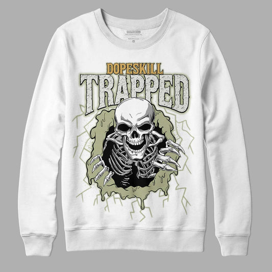 Jordan 5 Jade Horizon DopeSkill Sweatshirt Trapped Halloween Graphic Streetwear - White