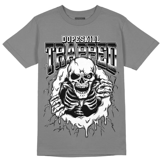 AJ 12 Playoffs DopeSkill Metallic Silver T-shirt Trapped Halloween Graphic