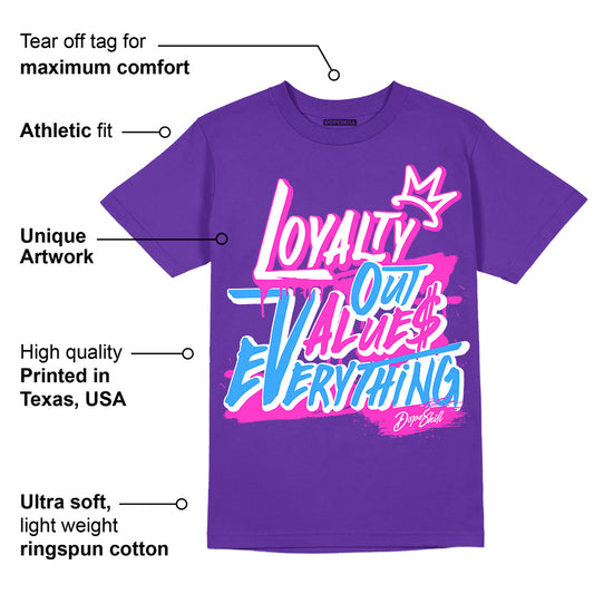 Dunk Purple Championship Court White DopeSkill Purple T-shirt LOVE Graphic