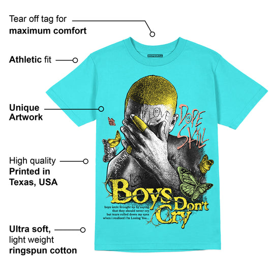 Cyan Burst 9060 DopeSkill Virtual Blue T-Shirt Boys Don't Cry Graphic