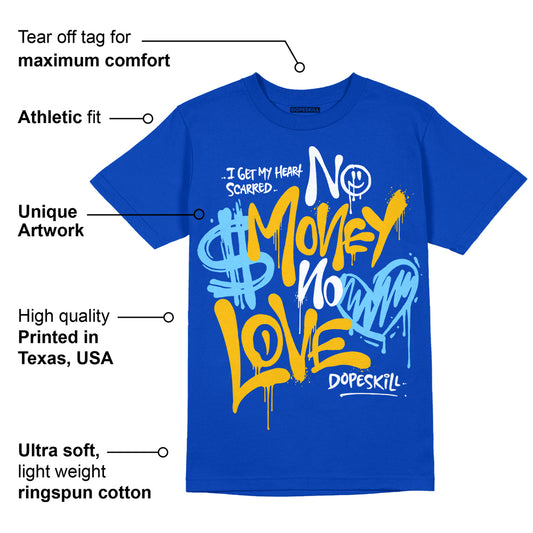 Royal Blue Collection DopeSkill Royal Blue T-shirt No Money No Love Typo Graphic