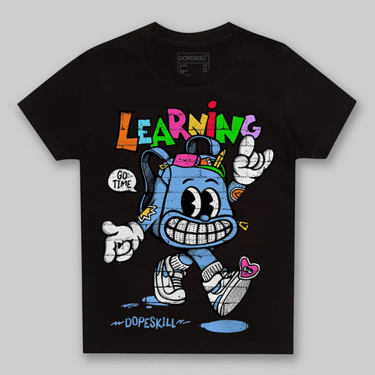 University Blue Sneakers DopeSkill Toddler Kids T-shirt Learning Graphic Streetwear - Black