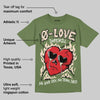 Medium Olive 1s DopeSkill Olive T-shirt Crying Heart Graphic