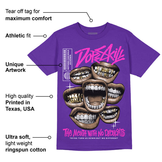 PURPLE Collection DopeSkill Purple T-shirt The Mouth With No Droughts Graphic