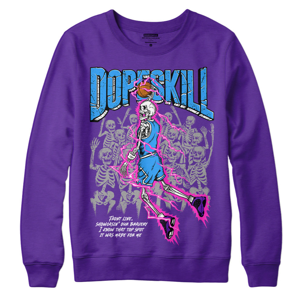 Jordan 13 Court Purple DopeSkill Purple Sweatshirt Thunder Dunk Graphic Streetwear 