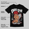 Black Cement 3s DopeSkill T-Shirt New Fake Love Graphic