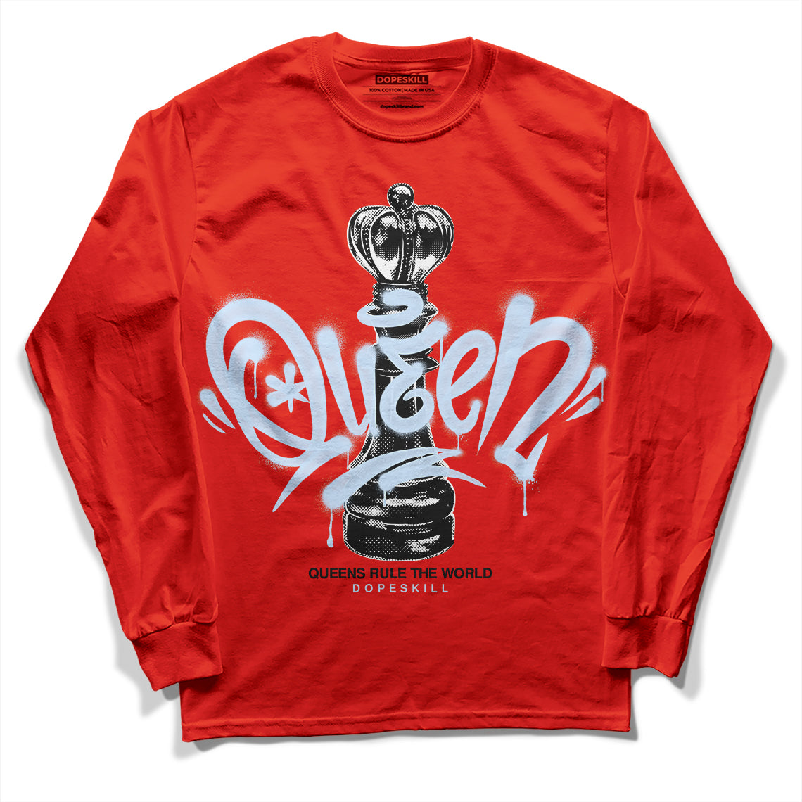 Jordan 6 Retro Toro Bravo DopeSkill Varsity Red Long Sleeve T-Shirt Queen Chess Graphic Streetwear 