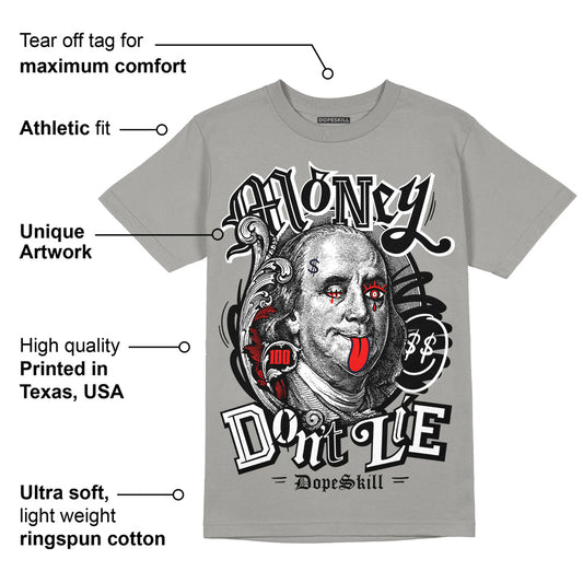 Wet Cement 4s DopeSkill Grey T-shirt Money Don't Lie Graphic