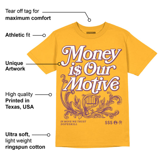 Brotherhood 1s High OG DopeSkill University Gold T-shirt Money Is Our Motive Typo Graphic