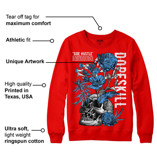 Cherry 11s DopeSkill Varsity Red Sweatshirt Side Hustle Graphic