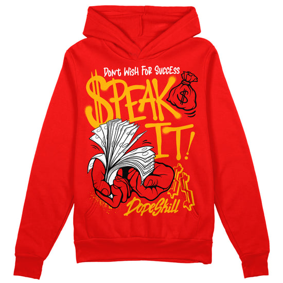 Red Sneakers DopeSkill Red Hoodie Sweatshirt Speak It Graphic Streetwear