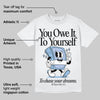 Women's Runner Sneaker Light Blue DopeSkill T-Shirt Owe It To Yourself Graphic