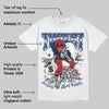 White and Midnight Navy 6s DopeSkill T-Shirt Threat Graphic