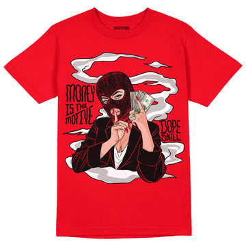 Jordan 4 Red Thunder DopeSkill Red T-shirt Money Is The Motive Graphic Streetwear