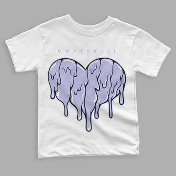 Pure Violet 11s Low DopeSkill Toddler Kids T-shirt Slime Drip Heart Graphic