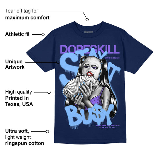 Georgetown 5s DopeSkill Midnight Navy T-shirt Stay It Busy Graphic