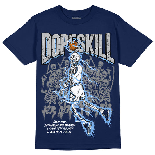 Jordan 5 Midnight Navy DopeSkill Navy T-Shirt Thunder Dunk Graphic Streetwear 