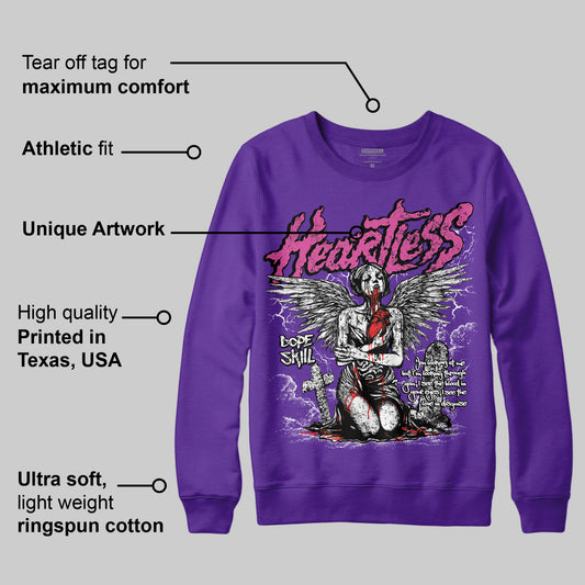 PURPLE Collection DopeSkill Purple Sweatshirt Heartless Graphic