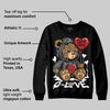 Black Cement 3s DopeSkill Sweatshirt Broken Bear Graphic