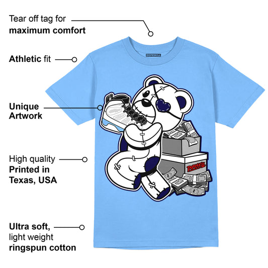 Powder Blue 9s DopeSkill Sky Blue T-shirt Bear Steals Sneaker Graphic