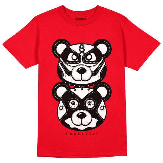 AJ 9 Chile Red DopeSkill Chile Red T-shirt Leather Bear Graphic