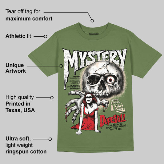 Medium Olive 1s DopeSkill Olive T-shirt Mystery Ghostly Grasp Graphic