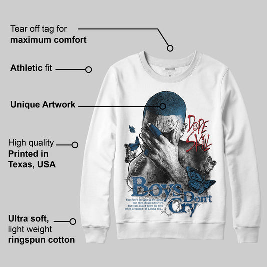 French Blue 12s DopeSkill Sweatshirt Boys Don't Cry Graphic
