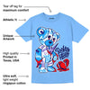 AJ 6 University Blue DopeSkill University Blue T-Shirt Broken Heart Graphic