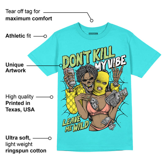 Cyan Burst 9060 DopeSkill Virtual Blue T-Shirt Don't Kill My Vibe Graphic