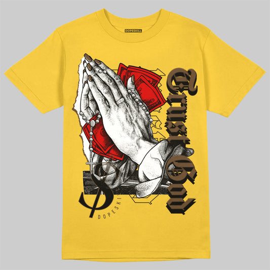 Yellow Sneakers DopeSkill Gold T-shirt Trust God Graphic Streetwear