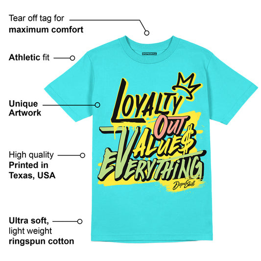 Cyan Burst 9060 DopeSkill Virtual Blue T-Shirt LOVE Graphic