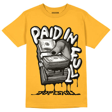 Jordan 1 High Yellow Toe DopeSkill Taxi T-shirt Paid In Full Graphic Streetwear 